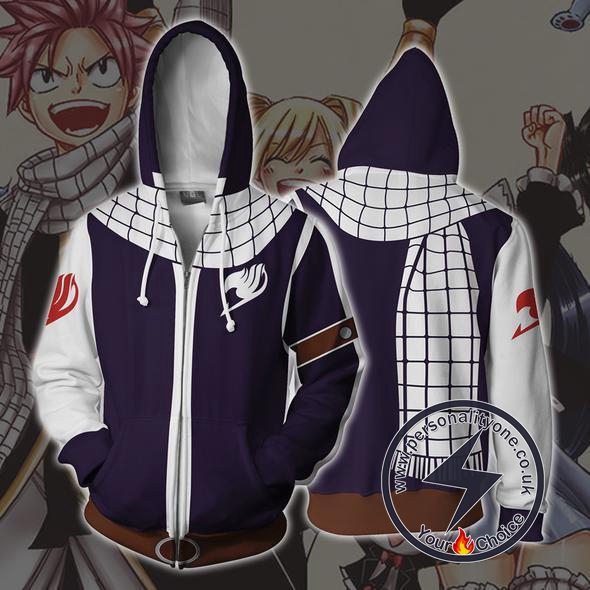 Fairy Tail Natsu Blue Zip Up Hoodie Jacket